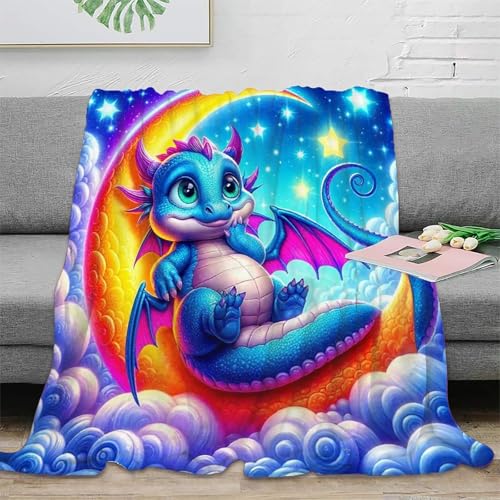 Couverture ptérosaure 3D en microfibre chaude pour lit et canapé 180x200cm