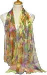 Pokeedioty Scarfs for Women Lightweight Scarves Elegant Floral Pattern Sheer Scarfs Shawls Wraps
