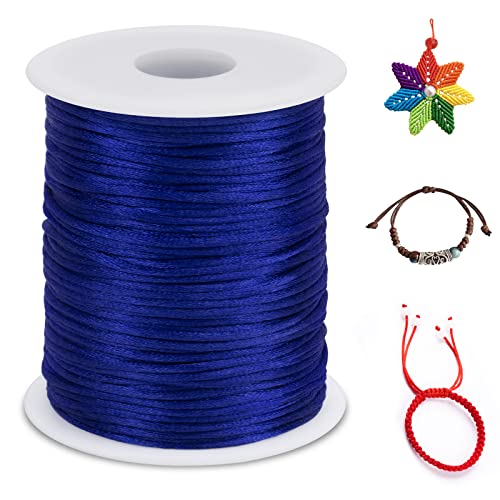 LEREATI Nylon Cord 2mm x 100m, Satin Cord Nylon String Macrame Cord