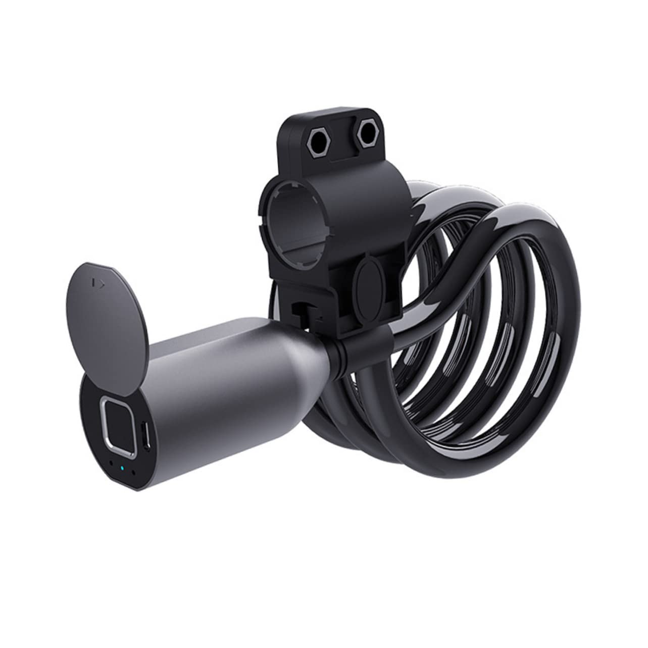 Candado de Bicicleta Huella Dactilar Negro, 1 Juego Ip65