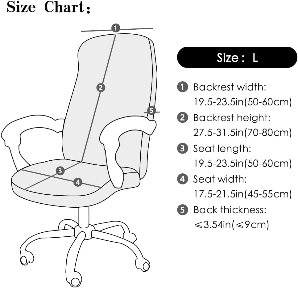 FORCHEER Large Office Chair Cover Velvet Embossing Camel Stretch Slipcover for Desk Computer Chairs with Arm Removable Washable（ 1 Piece）