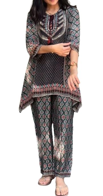 Women's Black Co-Ord Set | Stylish Top & Trouser Co-Ord Set | Casual Western-Wear Two-Piece Outfit | Regular Fit Lounge, Office, Travel & Daily Wear-image-18