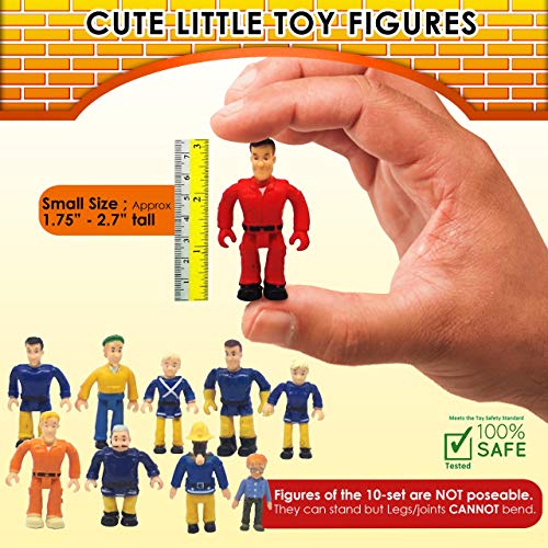 FUNERICA Set of 10 Fireman and Family People Toy Figures | Fireman /Firehouse Toy for Kids | Fireman Party Supplies Figurines