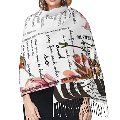 Tassels Soft Scarve Shawls Wraps Lords Prayer Christian Bible Verse Sunday Artwork Scripture Flower for Evening Dresses Scarf4