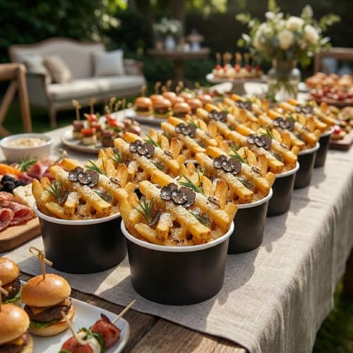 Image of Coppetta 12-Ounce Dessert Cups, 200 Disposable Ice Cream Cups - Lids Sold Separately, Sturdy, Black Paper Frozen Yogurt Bowls, For Hot And Cold Foods, Perfect For Gelato Or Mousse - Restaurantware