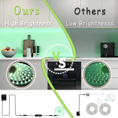 Image of Green 30ft Led Lights Strip ST. Patrick's Day Decorations Indoor Rope Lights Easy DIY Cuttable Strip Lights for Room Bathroom Living Room Kitchen Ceiling Wall Vanity Mirror Decor