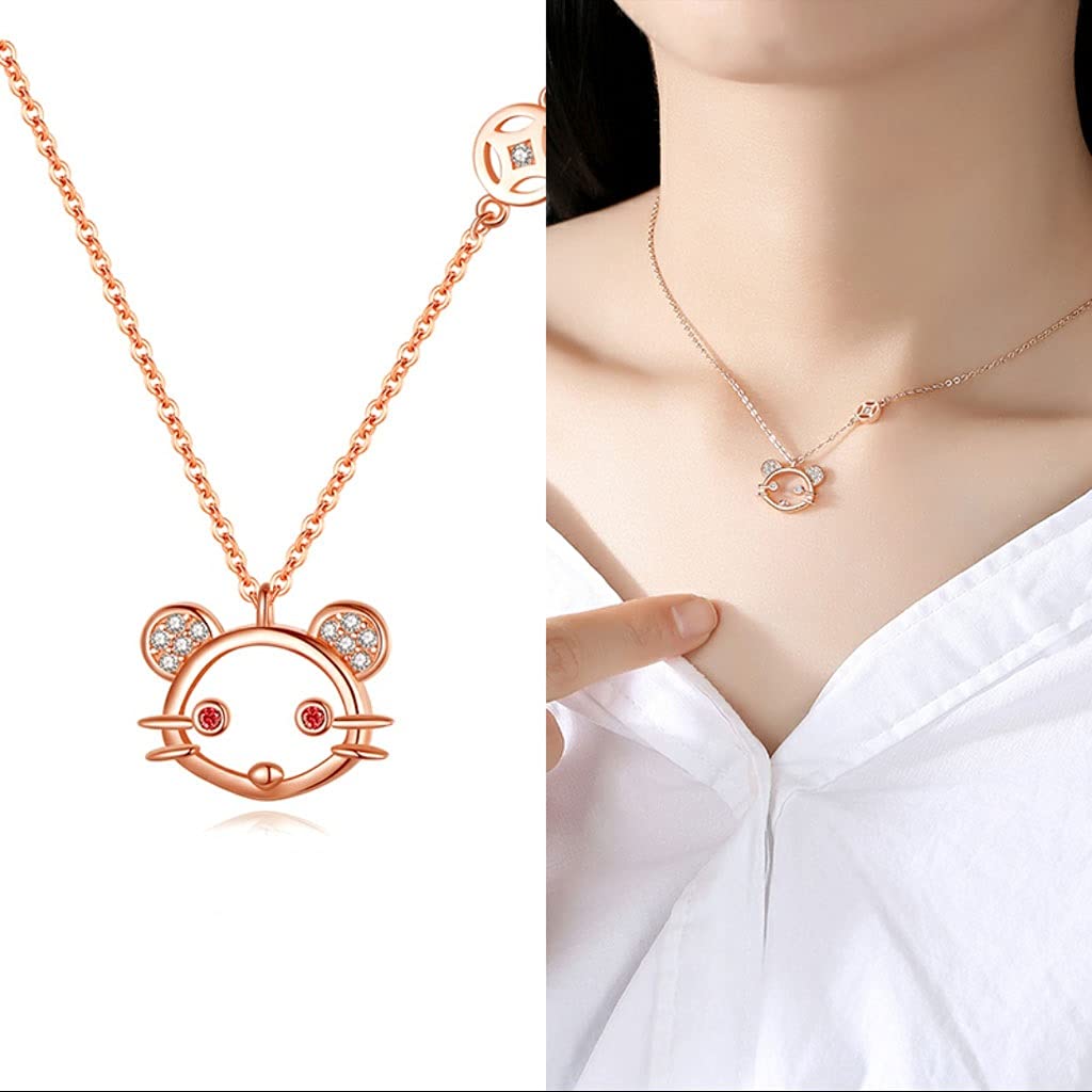 Collane La squisita implicazione della Forma Che Sei nel Mio Cuore, collane per Le Donne, Collana Pendente clavicola Lunghezza Totale 15.75in Collana da Donna (Color : A)