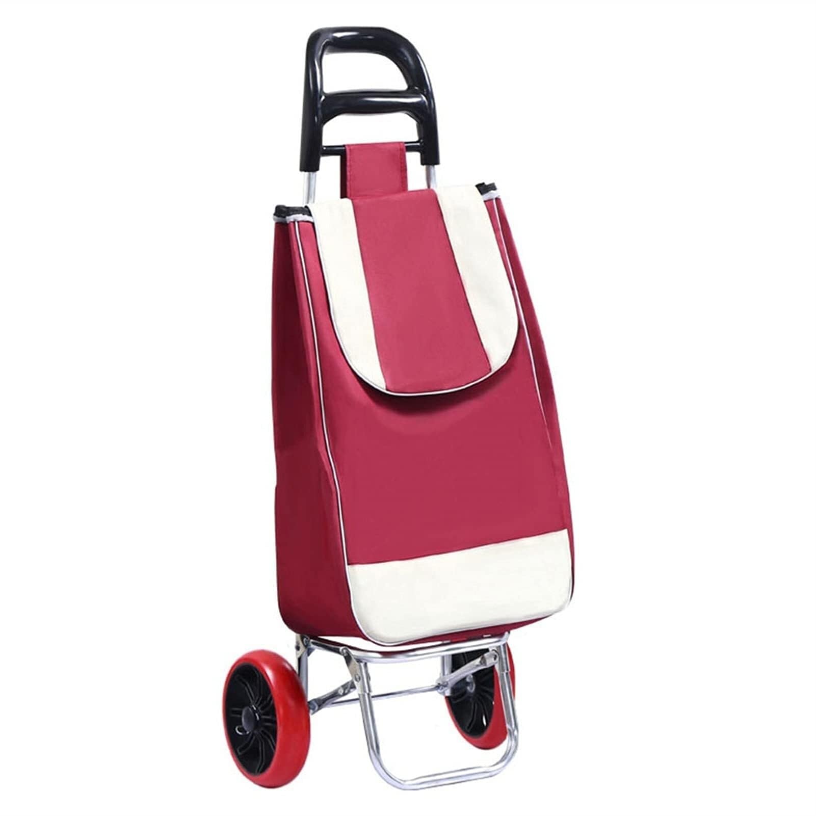 Folding Trolley Cart Folding Shopping Trolley with 2 Wheels Detachable Bag On Large and Lightweight Utility Diagonal Package Portable Carts