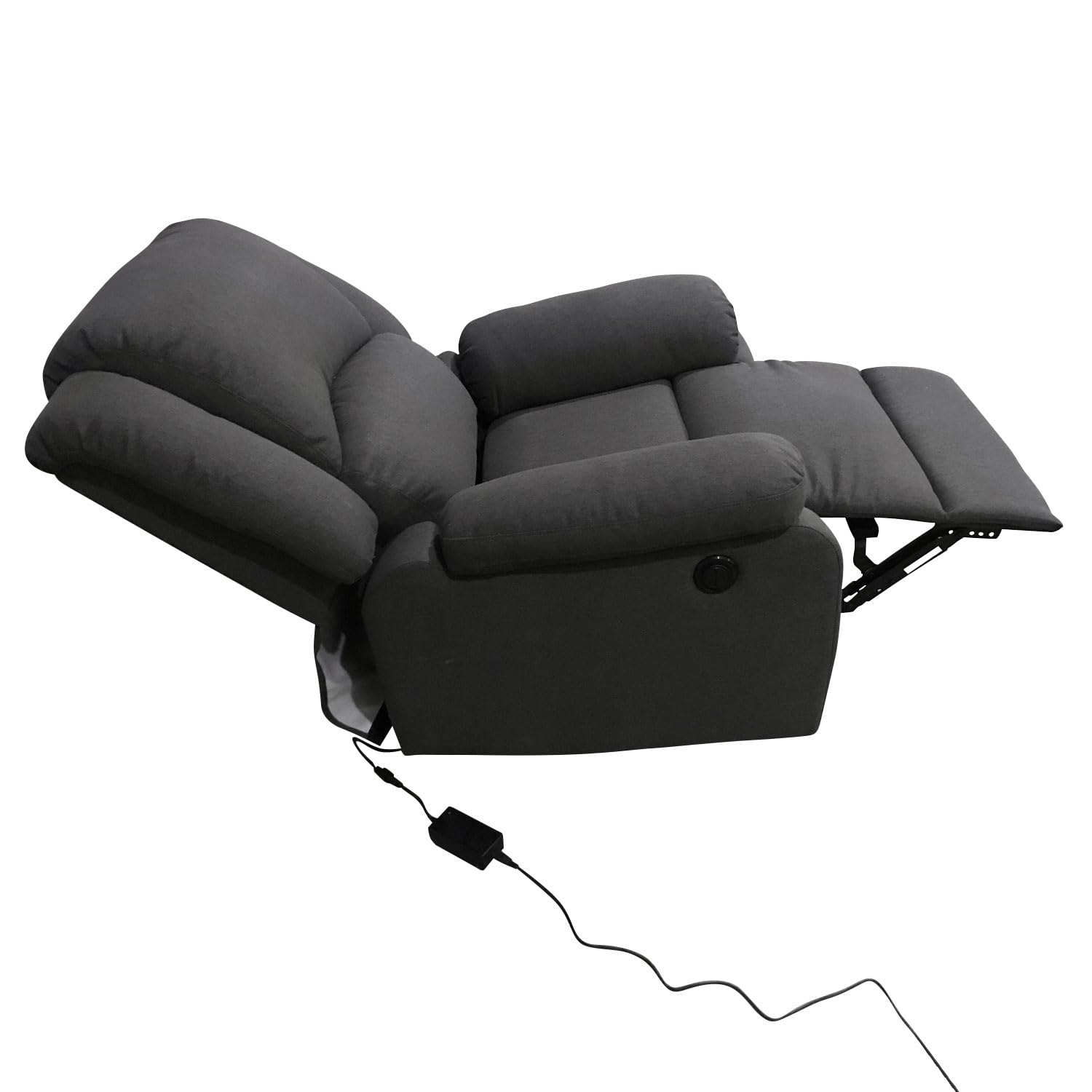 Happy Garden Fauteuil électrique inclinable Cloud Gris Anthracite. Fauteuil de Salon Relax en Tissu Gris Anthracite avec Inclinaison électrique et Repose-Pieds.