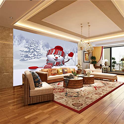 ZCFGG Zelfklevend Behang Muurschildering 3D Muur Achtergrond Witte sneeuwpop kerst 130 x 80cm Moderne Wanddecoratie… - Afbeelding 3