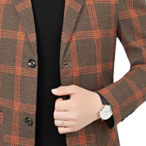 Men's Plaid Blazer Casual Sports Coat Slim Fit Plaid Blazer Two Button Blazer4