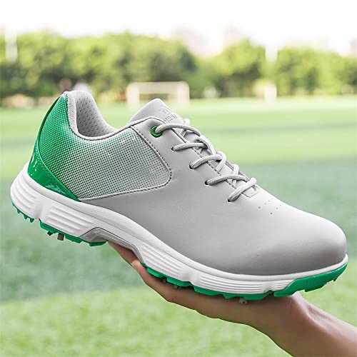 Image of THESTRON Men Golf Shoes Mesh Breathable Breathable Golf Walking Sport Sneakers 7 Spikes Golf Trainers