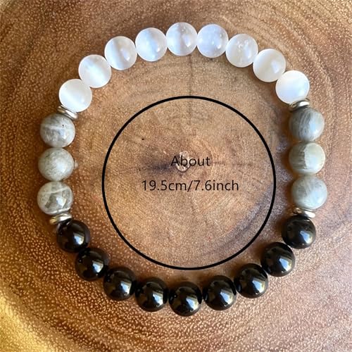 3PCS Natural Stone Bracelet Stretch Beaded Bracelet Healing Crystal Stones Bring Good Luck Success Blessings2