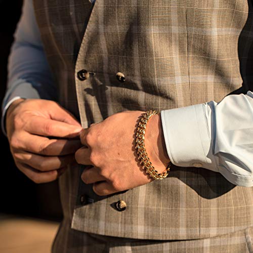 LIFETIME JEWELRY 11mm Miami Curb Cuban Link Chain Bracelet 24k Real Gold Plated2