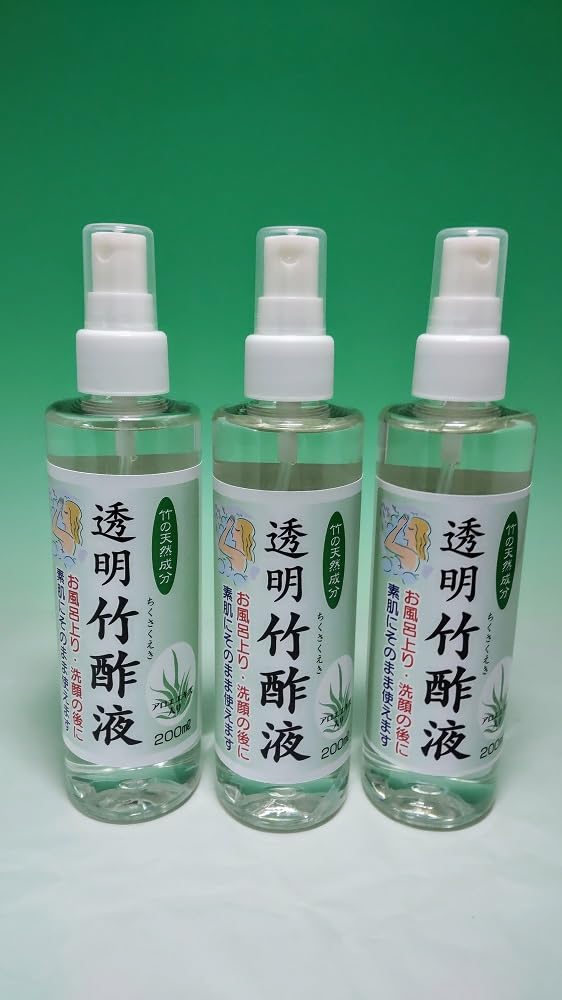 Amazon.co.jp: 透明竹酢液200ml3本 素肌に使える竹酢液 肌荒れ 肌の