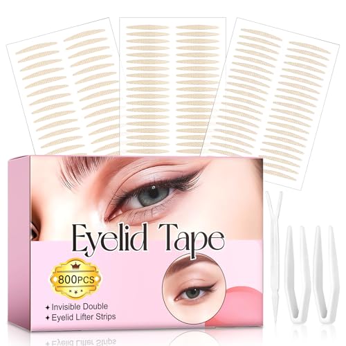 Double Eyelid Tape Eyelid Tape for Hooded Eyes Invisible Waterproof Eyelid Lifter Strips for Natural Look All Day Wear Say Goodbye to Sagging or Hooded Eyelids Single Lids (800)