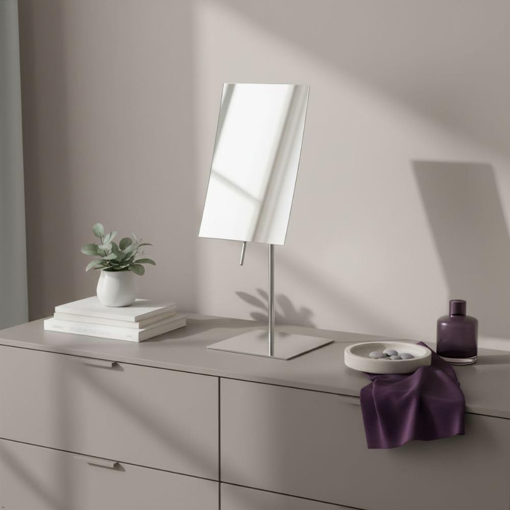 Jerdon JP358C 12 cm na 20 cm prostokątne lusterko kosmetyczne z 3-krotnym powiększeniem, wykończenie ze stali nierdzewnej