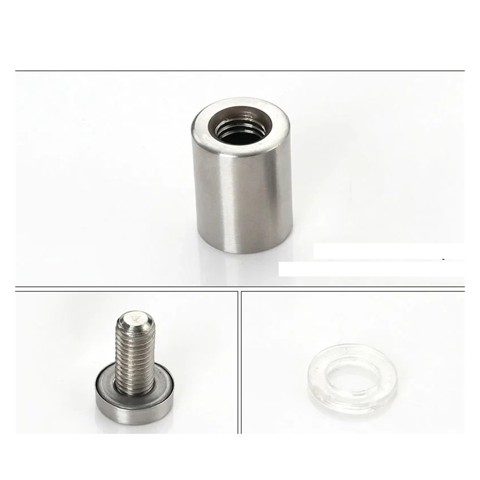 Fijaciones para separadores， 20 piezas, fijaciones de separación de 12 mm, separadores de publicidad de acrílico de acero inoxidable, clavos, tornillos de fijación for carteles publicitarios, hardware