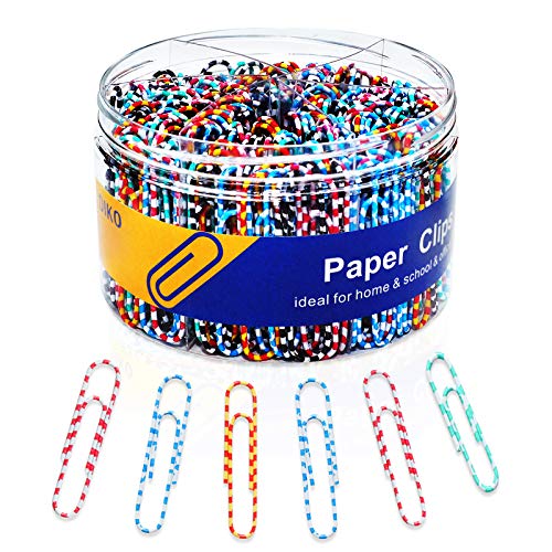 Paper Clip Large Paper Clip 300 Vinyl Coated Smooth Medium Size Paper Clip is Durable and Rustproof, Perfect for Office, School and Home Filing (Christmas Stripe, 50 mm).
