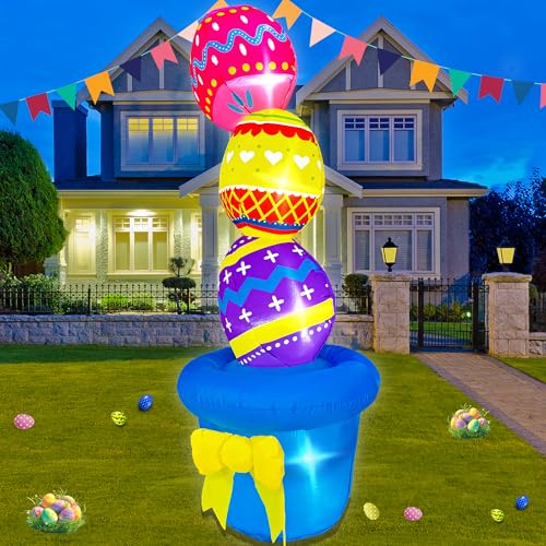 Décorations gonflables de Pâques lumineuses 1,8m étanches pour jardin extérieur