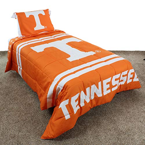 Image of College Covers Everything Comfy Tennessee Volunteers Reversible 3 Piece Comforter Set, Queen
