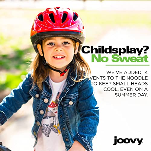 Joovy Noodle Bike Helmet For Toddlers And Kids Aged 1-9 With Adjustable-Fit Sizing Dial, Sun Visor, Pinch Guard On Chin Strap, And 14 Vents To Keep Little Ones Cool (Small, Red) #TOP4