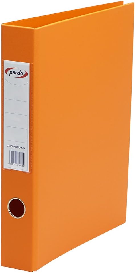 Pardo 248009 - Archivadores plástico, anillas 4/40, tamaño folio, color naranja