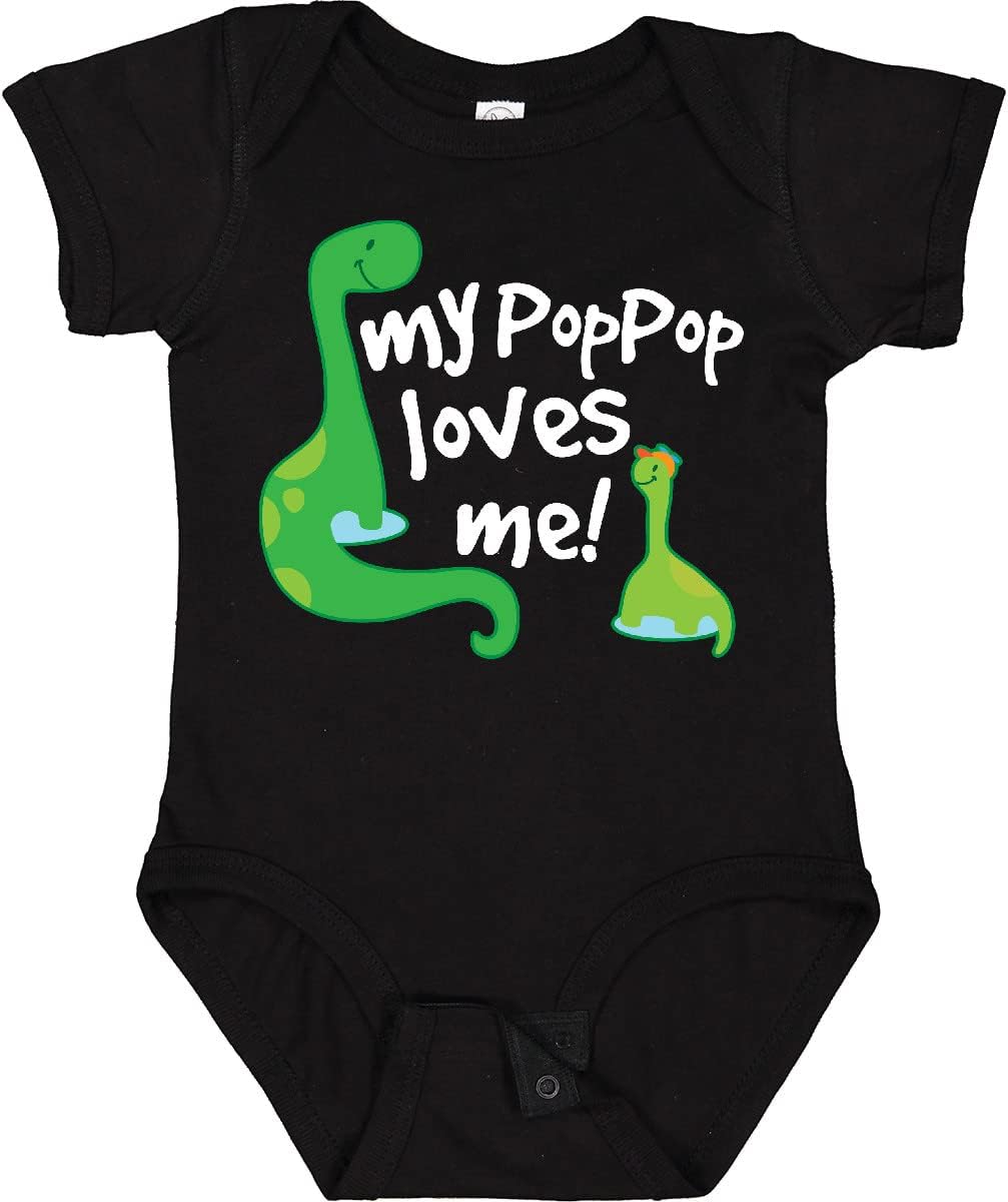inktastic My Pop Pop Loves Me Dinosaur Baby Bodysuit