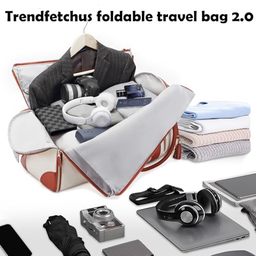 Trendfetchus Foldable Travel Bag 2.0 with Wheels, 60l Large Capacity Convertible Duffle Bag, Waterproof Convertible Garment Bag with Separate Shoe Compartment (C)2