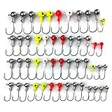 Round Bass Fishing Jig Heads - with Excellent Sizes and Colors - No Paint on Eye, Well Constructed and Sharp Hooks - Also Suitable for Walleye, Trout and Crappie, Gift Ideas