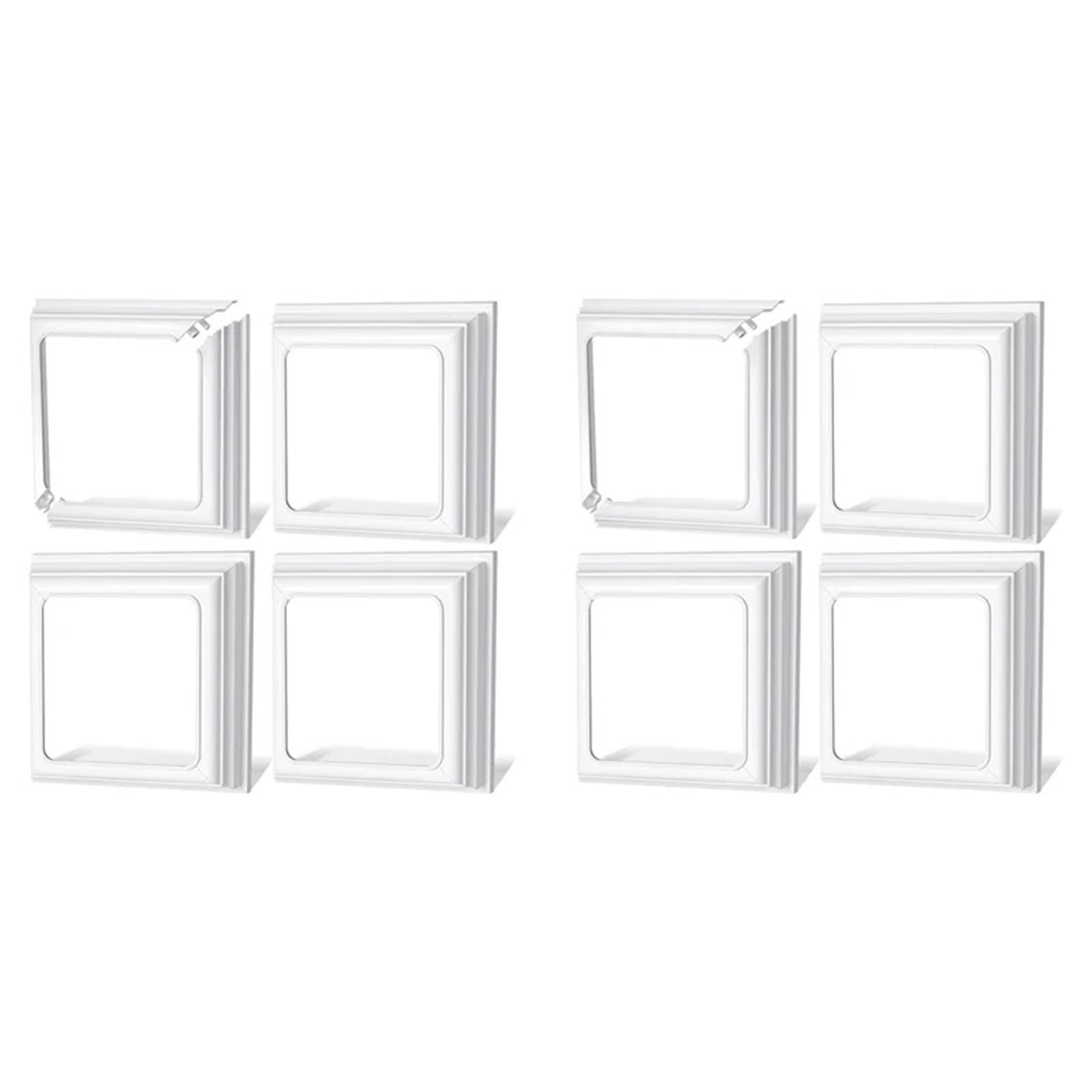 8 Pcs 4X4inch Vinyl Post Skirt-White Base Cover Trim For Wood And Posts,Deck And Porch Column,Stair Rails for Fence