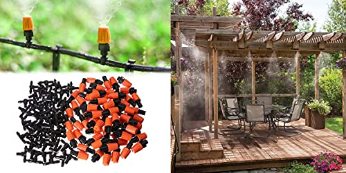 Image of DIY Crafts Patio Misting Micro Flow Drip Irrigation Nylon Misting Cooling System Plastic Mist Nozzle Sprinkler Micro Bubbler Home Garden Lawn (6 Pcs Mist Set, Multi Accessories Misting Fan Set)