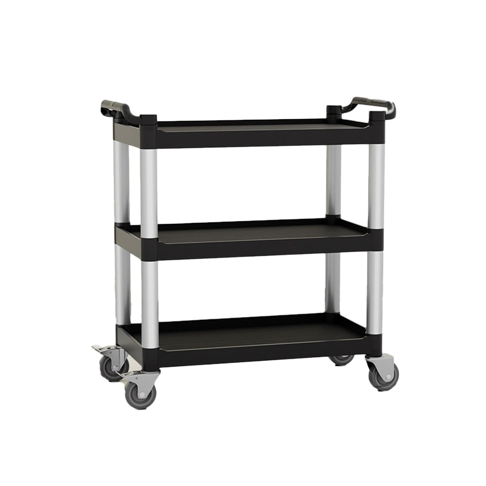 Mobile Food Cart,450 Lb Load Capacity,Food Collection Cart, Suitable For Restaurants,Service,Offices And Warehouses(Black)