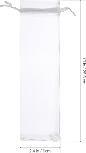 Miniatura 7 de Ventiladores de mano, bolsas transparentes para dulces, bolsas de malla, 50 unidades, con cordón, bolsa de organza para ventiladores, bolsas con