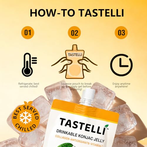 Tastelli Mango Pineapple Konjac Jelly with Collagen & Vitamin C | Sugar Free Gluten Free Low Calorie | Vegan Fruit Snack | 150mL x 10 Pouches - image 6