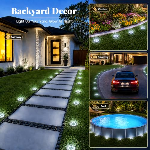 SOLPEX 10 Pack Small Solar Ground Lights, Pathway Lights Cool White - image 2