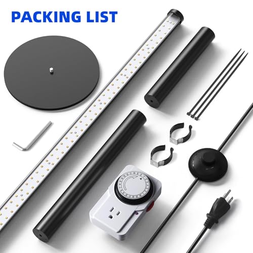 Barrina T10 Pro Standing Grow Light with Timer, 42W, 169 LEDs, Full Spectrum Vertical Grow Light for Indoor, Wide Coverage, 4FT to 5.6FT Height with Foot Switch, Ideal for Flowering and Tall Plants