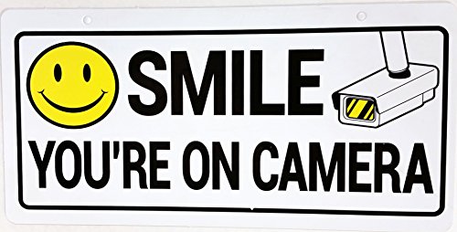 Plaque Caméra de sécurité Smile You're on Camera pour maison et jardin