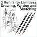 Faber-Castell Perfect Pencil Castell 9000 and 3 Count Pencil Refill - #2 Lead Pencil, Sharpener and Pencil Extender