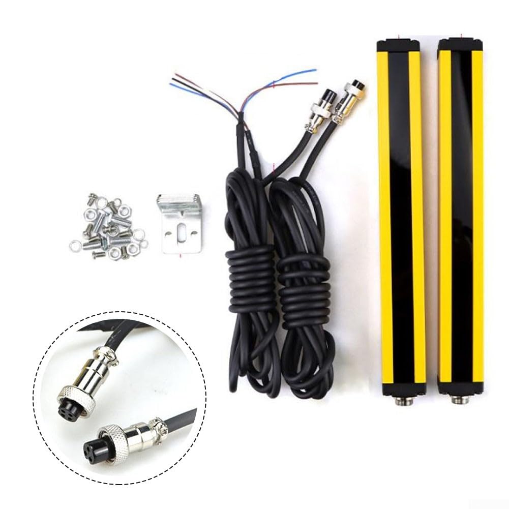Lichtvorhang Sensor Schalter, Lichtgitter Sicherheitsgerät, Sicherheit Lichtvorhang Punch Protector Sensor IP-65 Schutz 10-30VDC, 20mm 10Beams