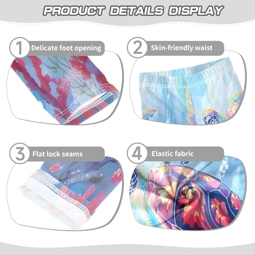 Toddler Girls Leggings Printed Yoga Pants Leggings Marine Turtle Coral for Kids3