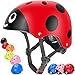 Casque pour Enfants Casque Confortable réglable de sécurité pour garçons et Filles pour Rouleau, Scooter, Planche à roulettes, vélo (3-8 Ans) (Red Ladybug, S(3-8years Old))