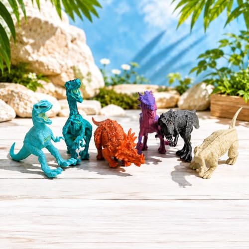 Image of Big Size 6PCS Dinosaur Toys for Kids | Realistic Dino Action Figures Safari Jungle Animal Playset | Large Prehistoric Dinosaur Toy Set | Educational Learning Toys | Boys & Girls Age 3+