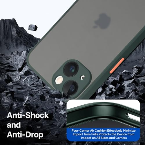 Image of Vaku Luxos Thermoplastic Polyurethane Artic Armor Back Cover For iPhone 15 Plus Slim Protective Lens Camera Shockproof Case Scratch Resistant Slim Thin Military-Grade Protection-Green