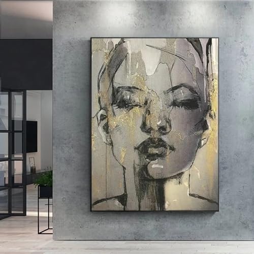 Toile d'art abstrait haut de gamme encadrée 70x110 cm pour salon moderne
