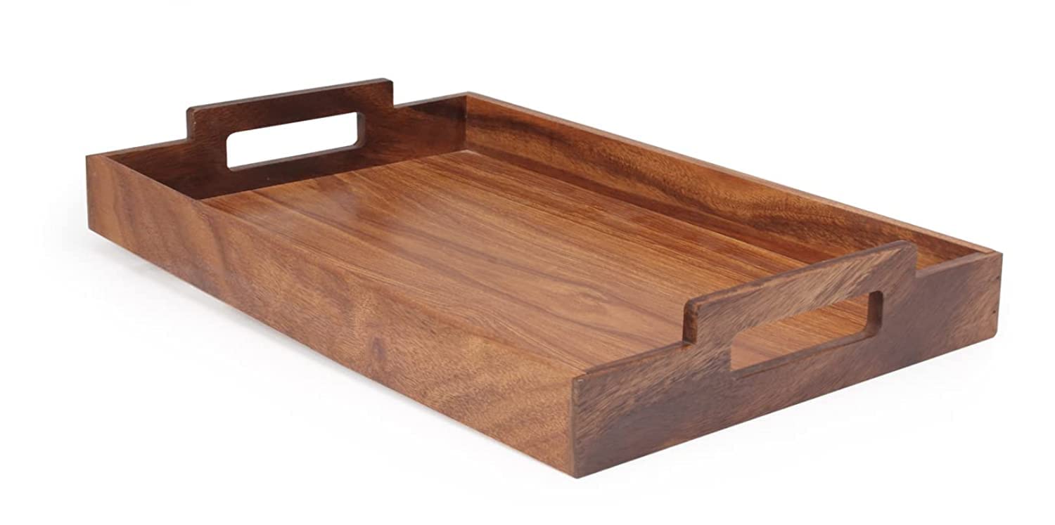 Billi Wooden Serving Tray L, Brown, Aca-T3