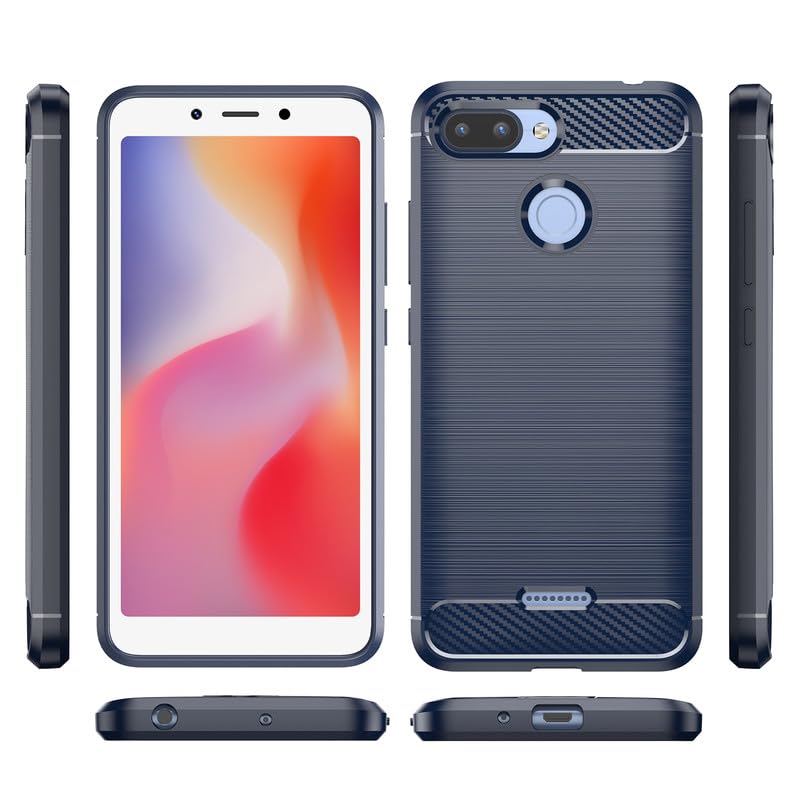 Image of Hybrid Carbon Fiber Back Case for Redmi 6 / Redmi 6A (Blue)