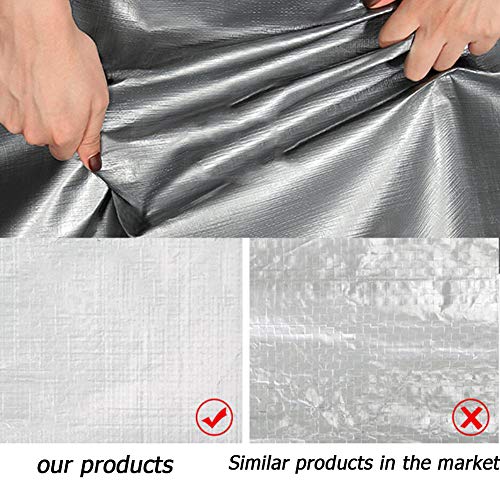 Bâche imperméable très résistante 180 g/m² Gris/Vert armée - Feuille de Sol en PE Feuille de bâche Couverture Balcon Camion extérieur Protection Solaire Anti-Pluie Auvent de Toit R – Image 8