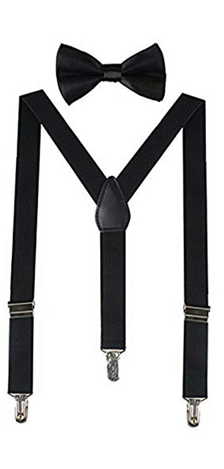 fancyflight Men's Elastic Suspender and Bow (Black, Free size)-picture-10