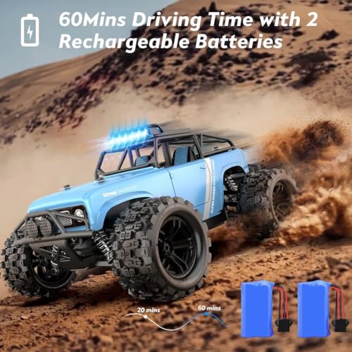 Image of Jet RoyOff-Road Remote Control Car, 2.4GHz 25 MPH 4WD All-Terrain Electric Hobby Remote Control Car, High-Speed Crawler Waterproof Toy Car with 2 Batteries (RC Truck, 40 KM /H High Speed)